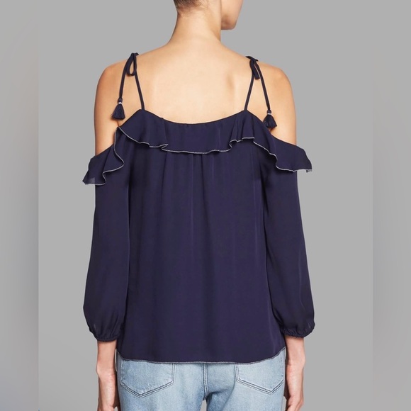 Joie “Eukene” 100% silk cold shoulder top. Sz Medium NWOT - Picture 3 of 11
